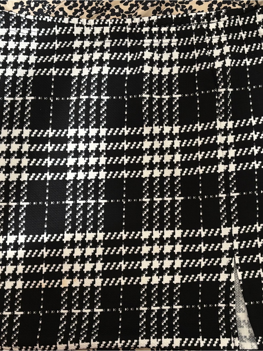 SHEIN Black and White Plaid Pencil Skirt
